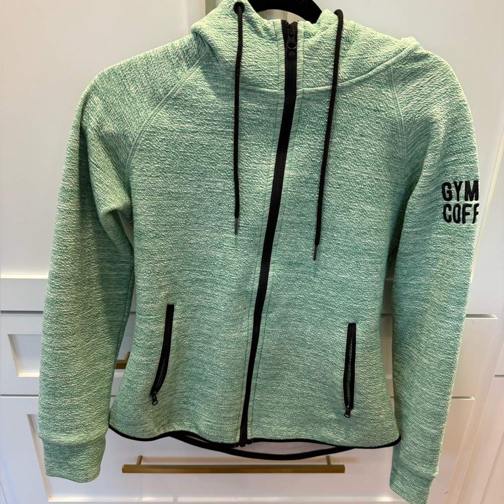 Gym + Coffee Green Fleck Hoodie NWT